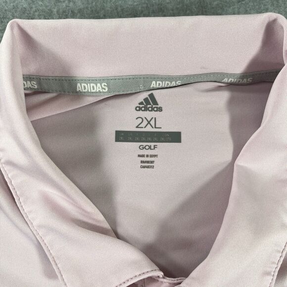 Adidas Polo Shirt Mens 2XL Light Pink Golf Outdoor Casual XXL - Picture 2 of 8